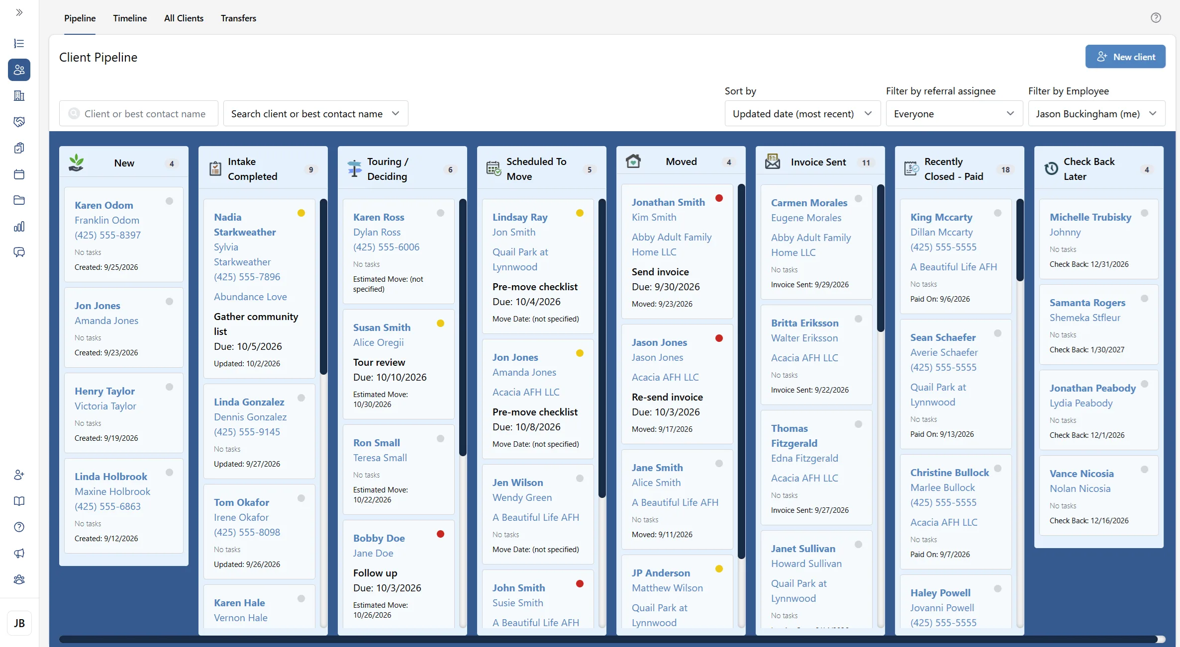 Senior Place visual client placement pipeline